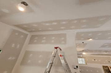 plastering and filling joints before painting walls